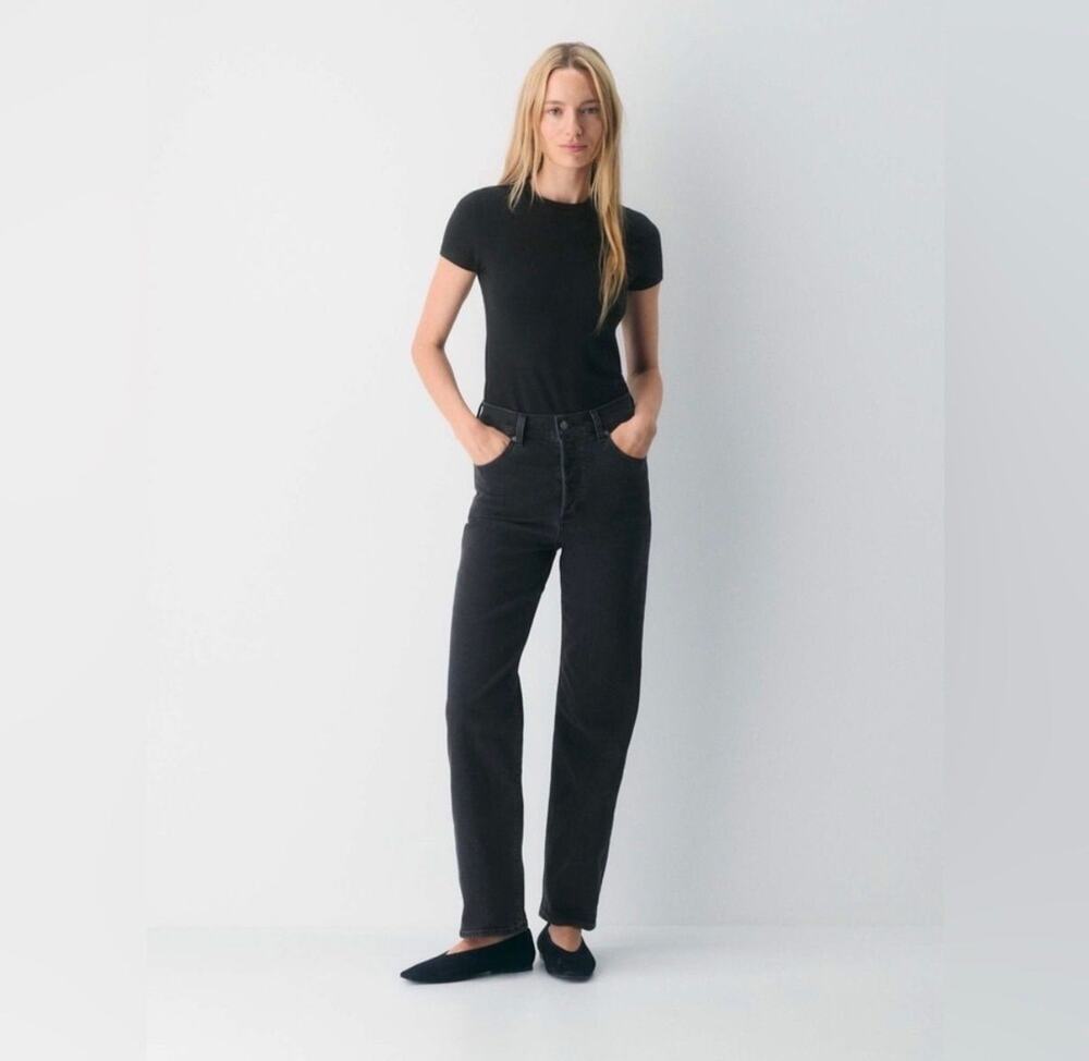 Aritzia Denim Forum Arlo High Rise Straight Jeans Black Size 29